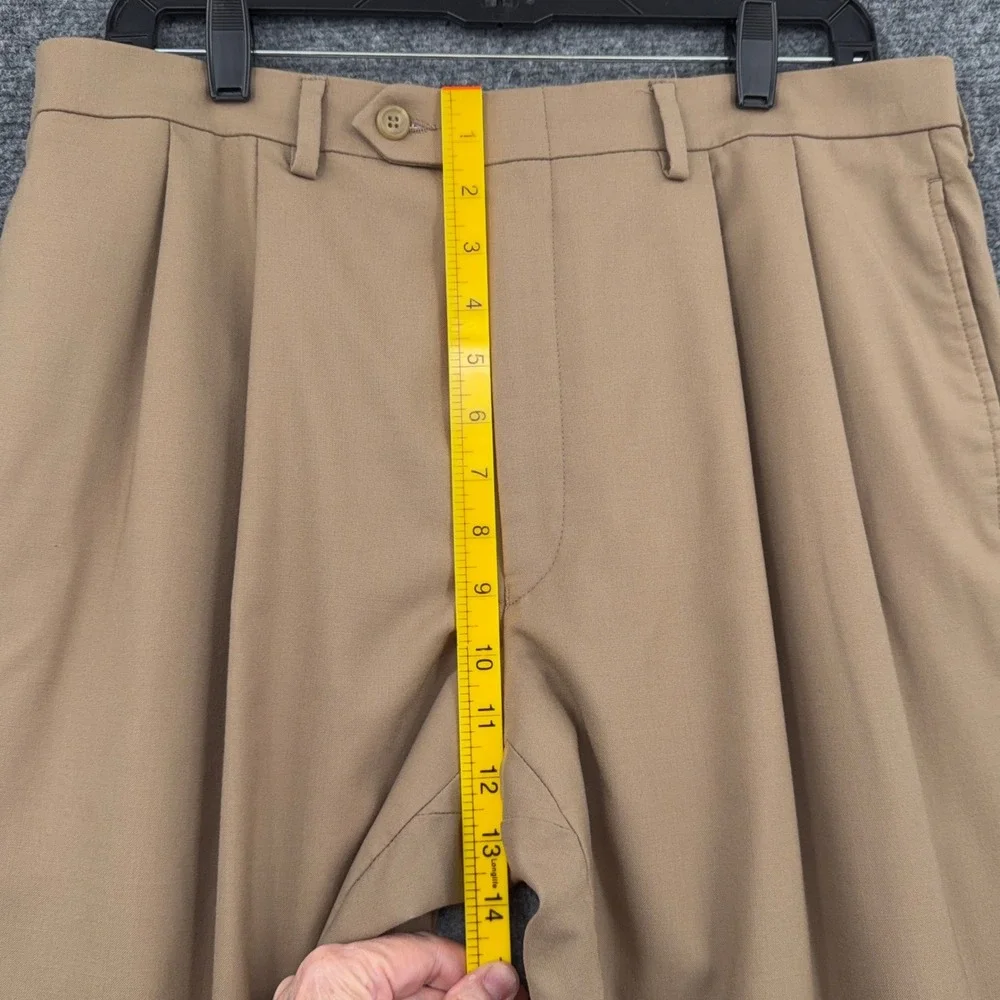 Lauren Ralph Lauren Pleated Dress Pants Mens 34/30 100% Wool Tan‎ Cuffed 10541